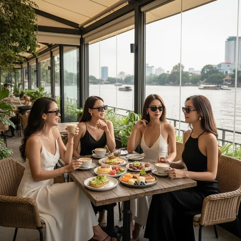 세련된 휴식과 강변 뷰를 제공하는 2군 타오디엔